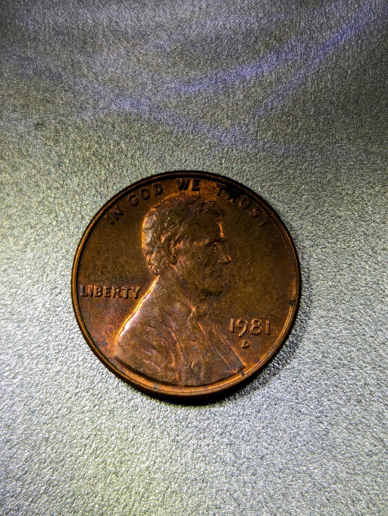1981 D Lincoln Penny with slight patina